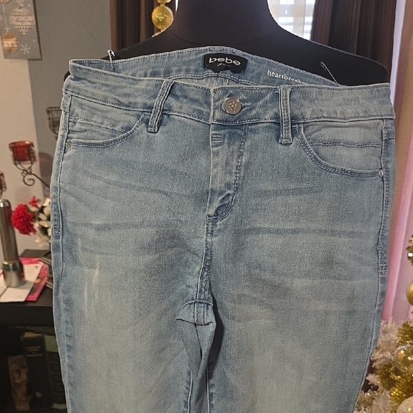 bebe Denim - Bebe Women's Light Blue Heartbreaker Skinny Jeans